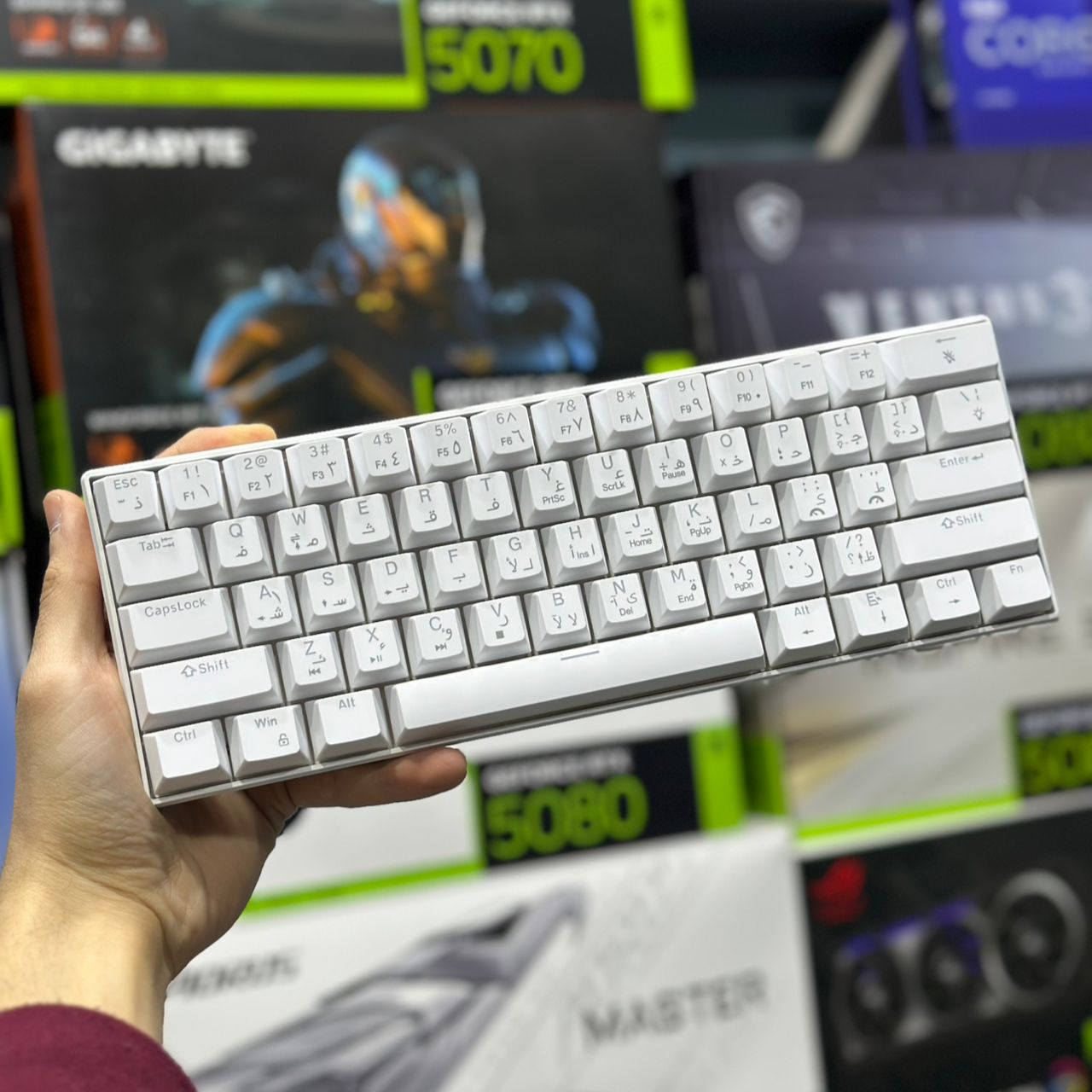 CLAVIER MECANIQUE GAMING GMK-610 WHITE BLUE-SWITCH RGB